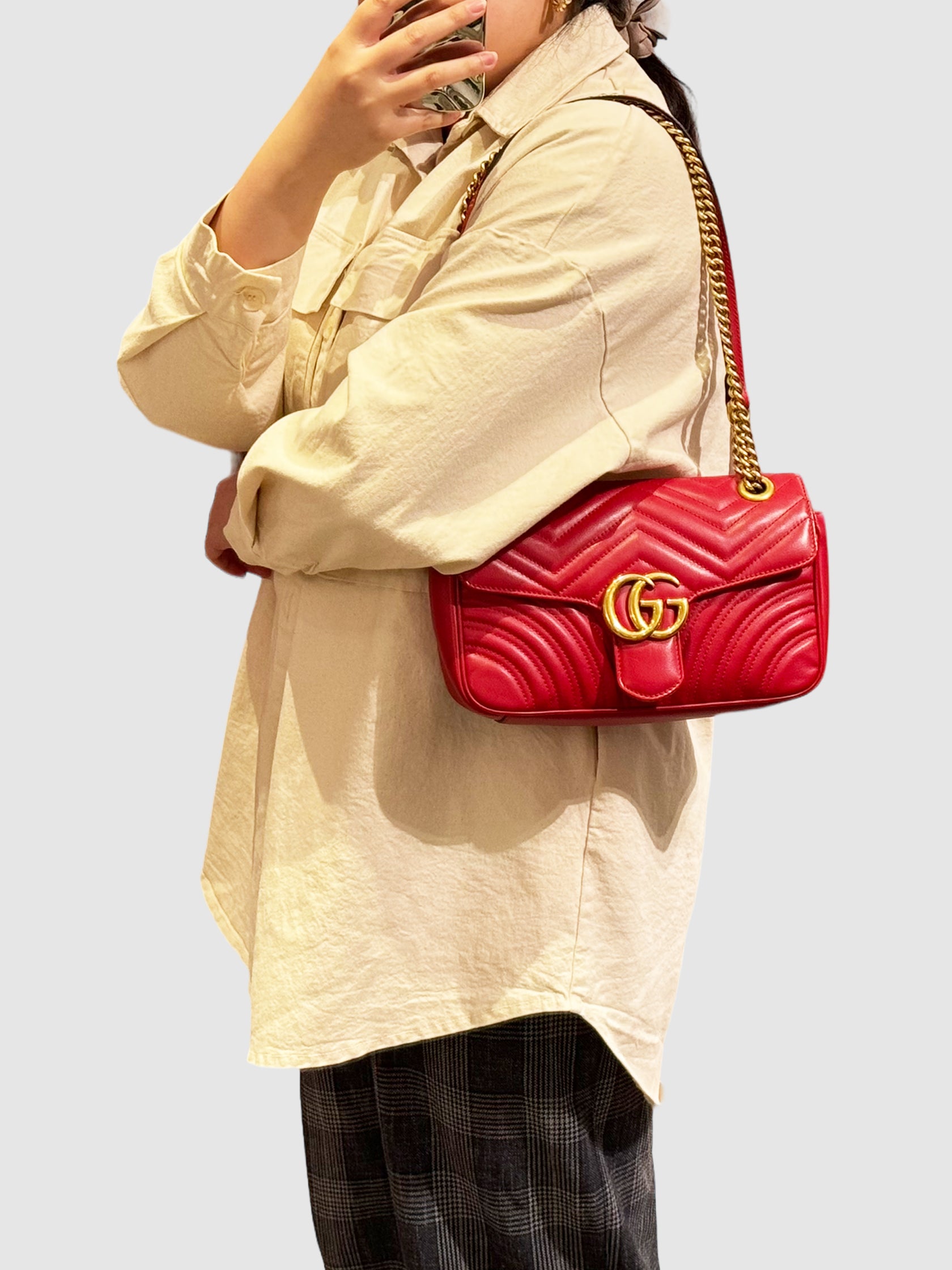 Leather Matelasse GG Marmont Bag