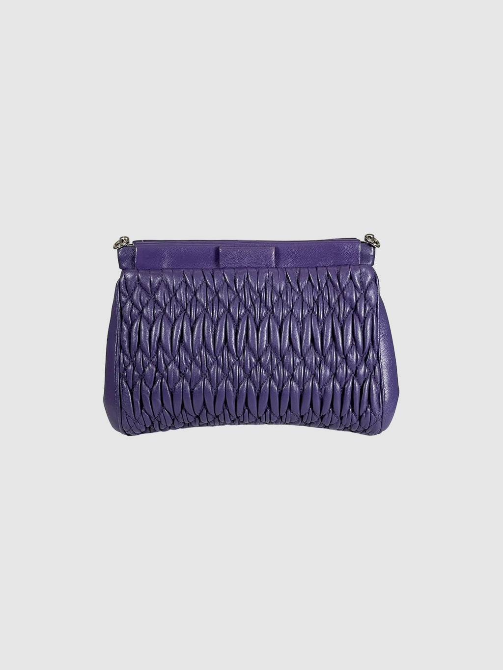 Matelassé Leather Clutch