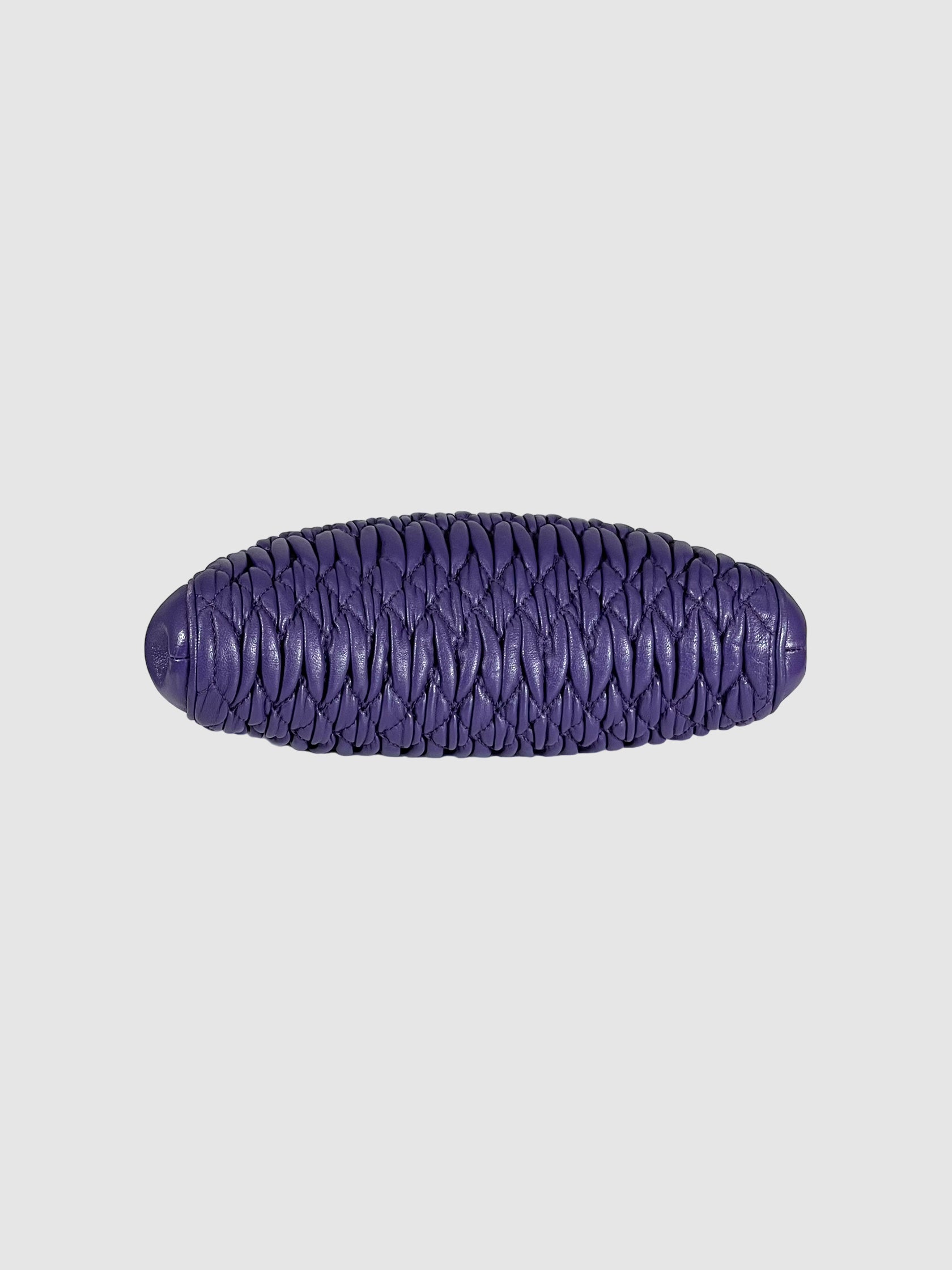 Matelassé Leather Clutch