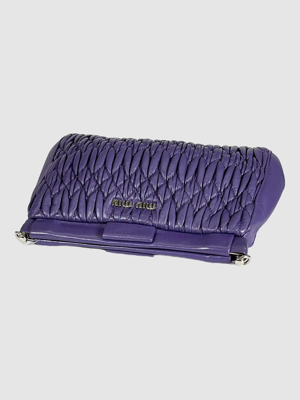 Matelassé Leather Clutch