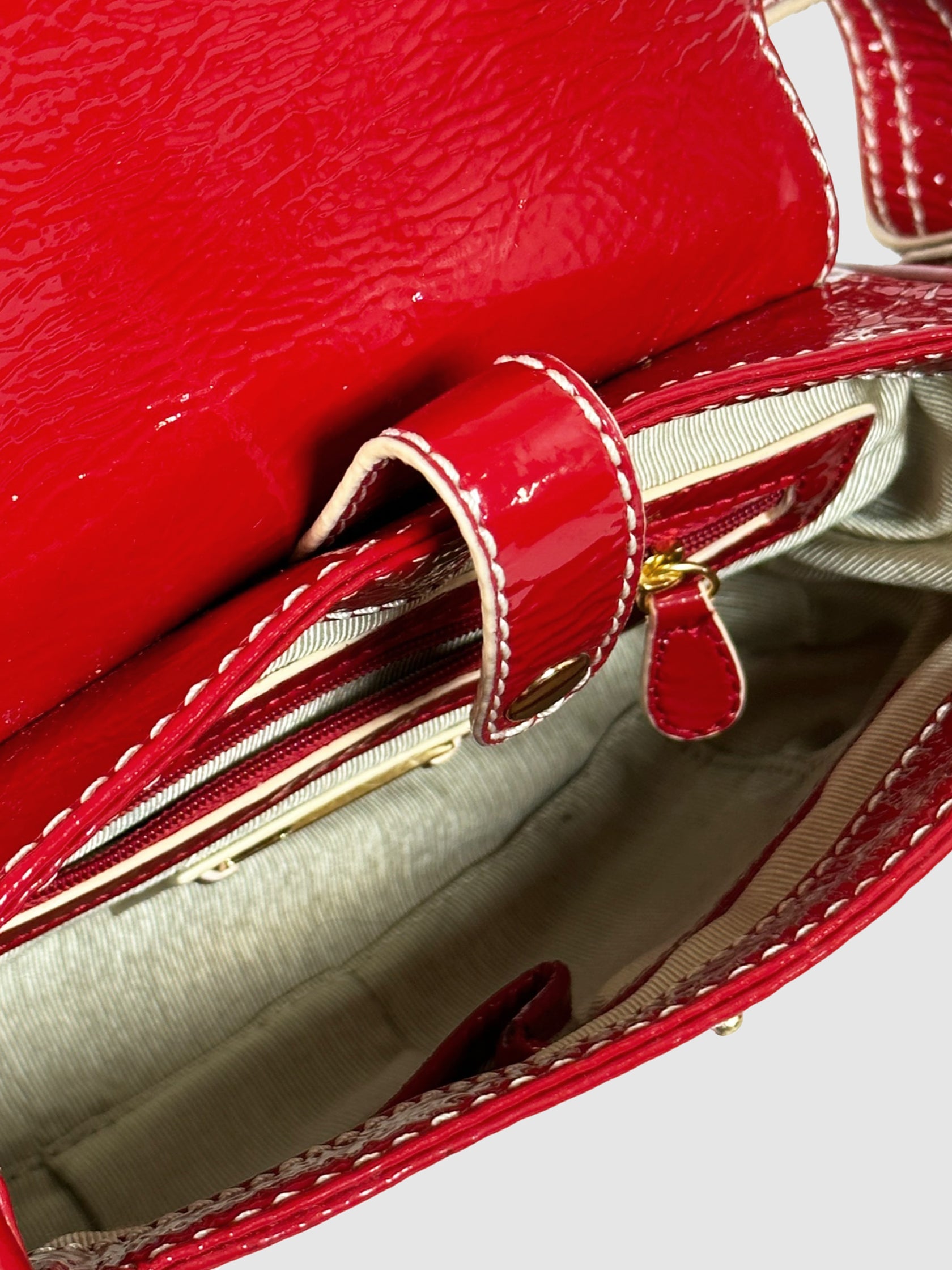 Badgley Mischka Patent Leather Flap Shoulder Bag