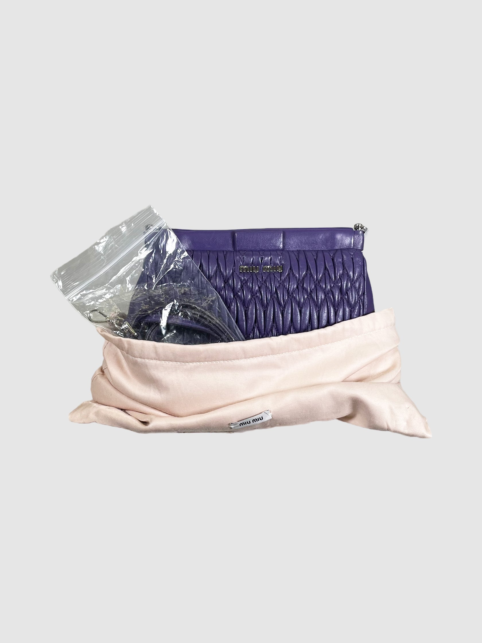 Matelassé Leather Clutch