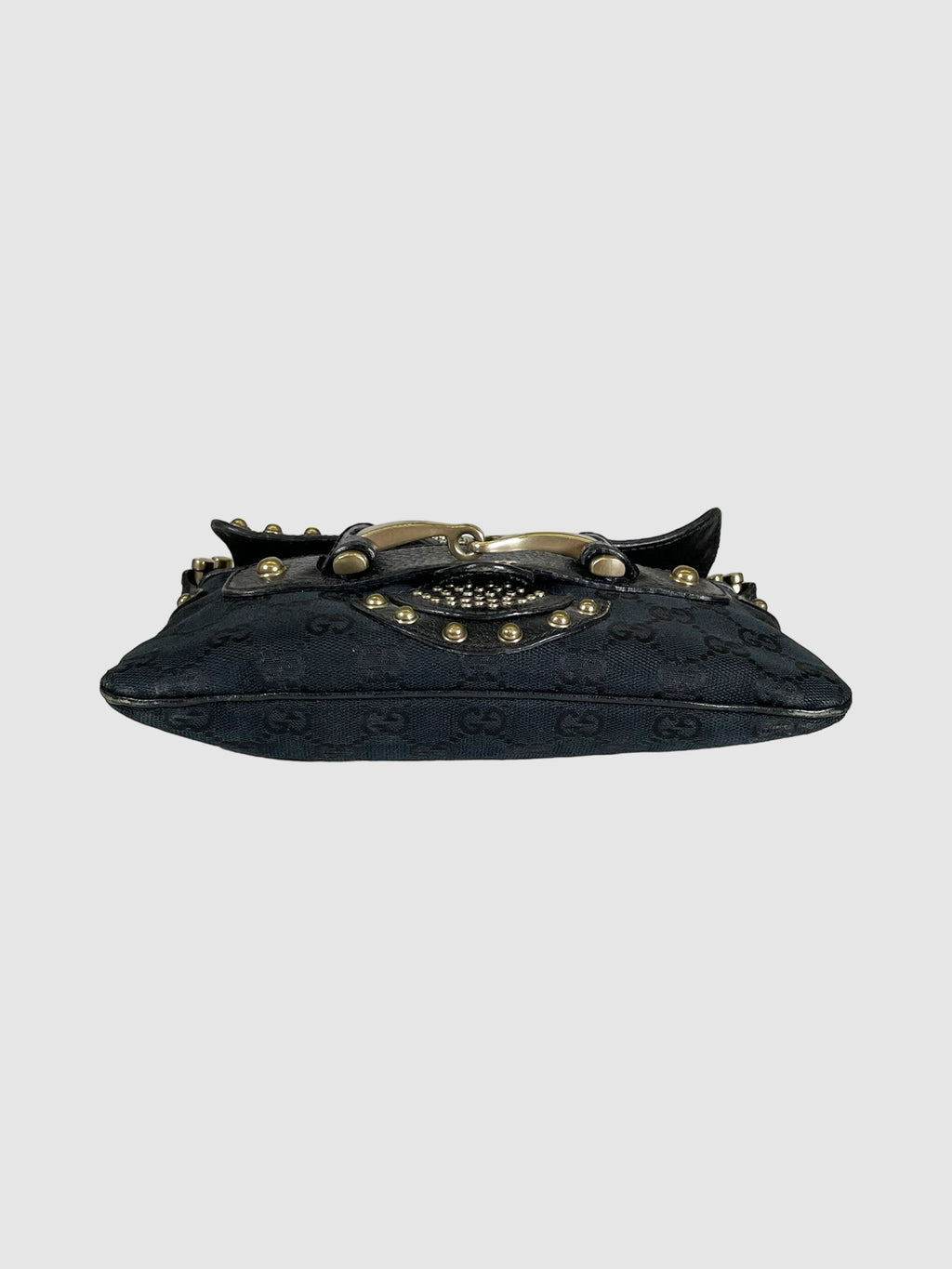 GG Canvas and Leather Studded Pelham Shoulder Bag