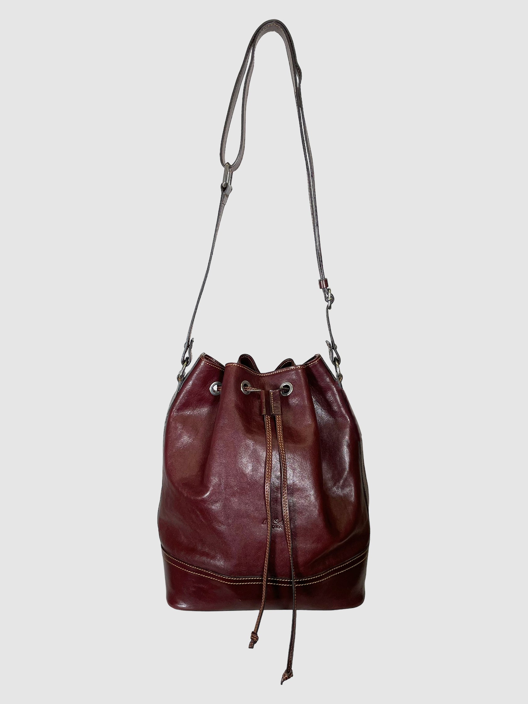 La Sella Roma Leather Bucket Bag
