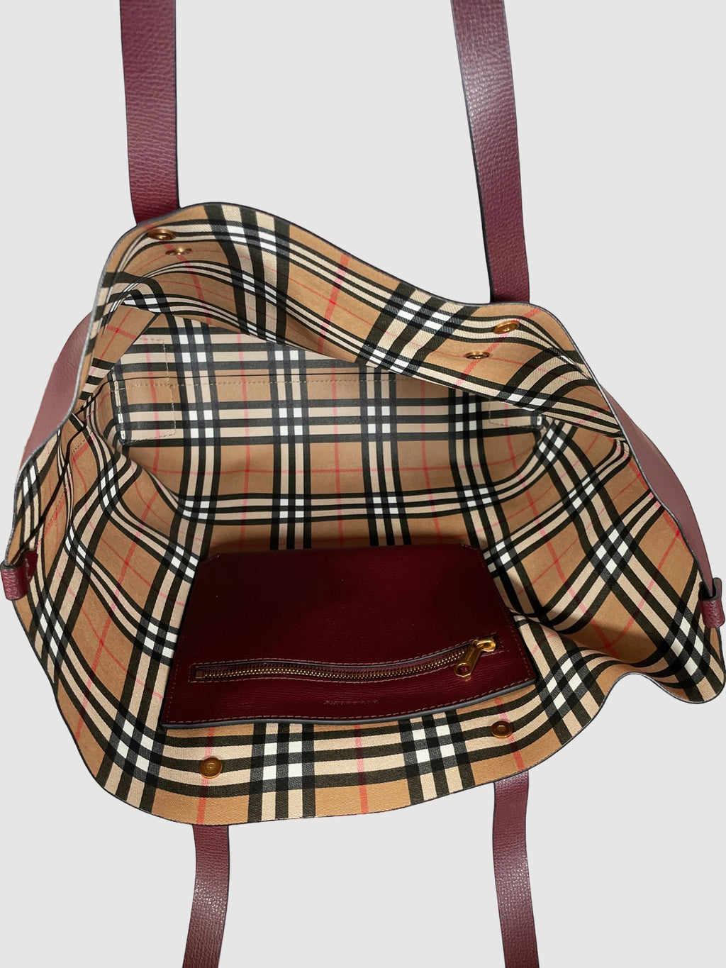 Burberry Embossed Crest Leather Tote