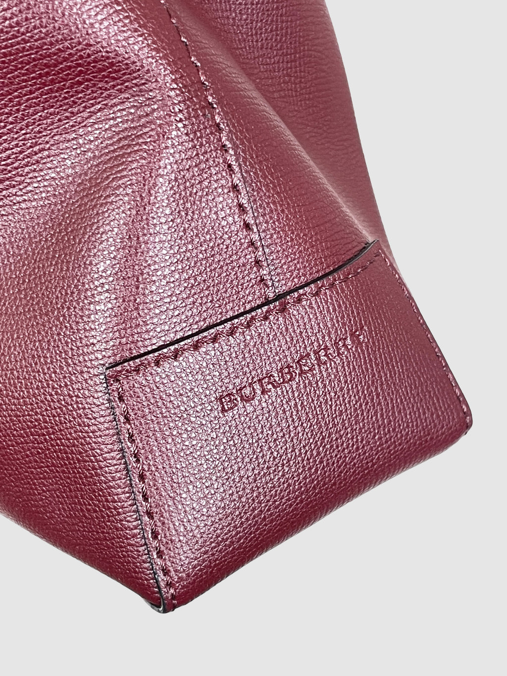 Burberry Embossed Crest Leather Tote