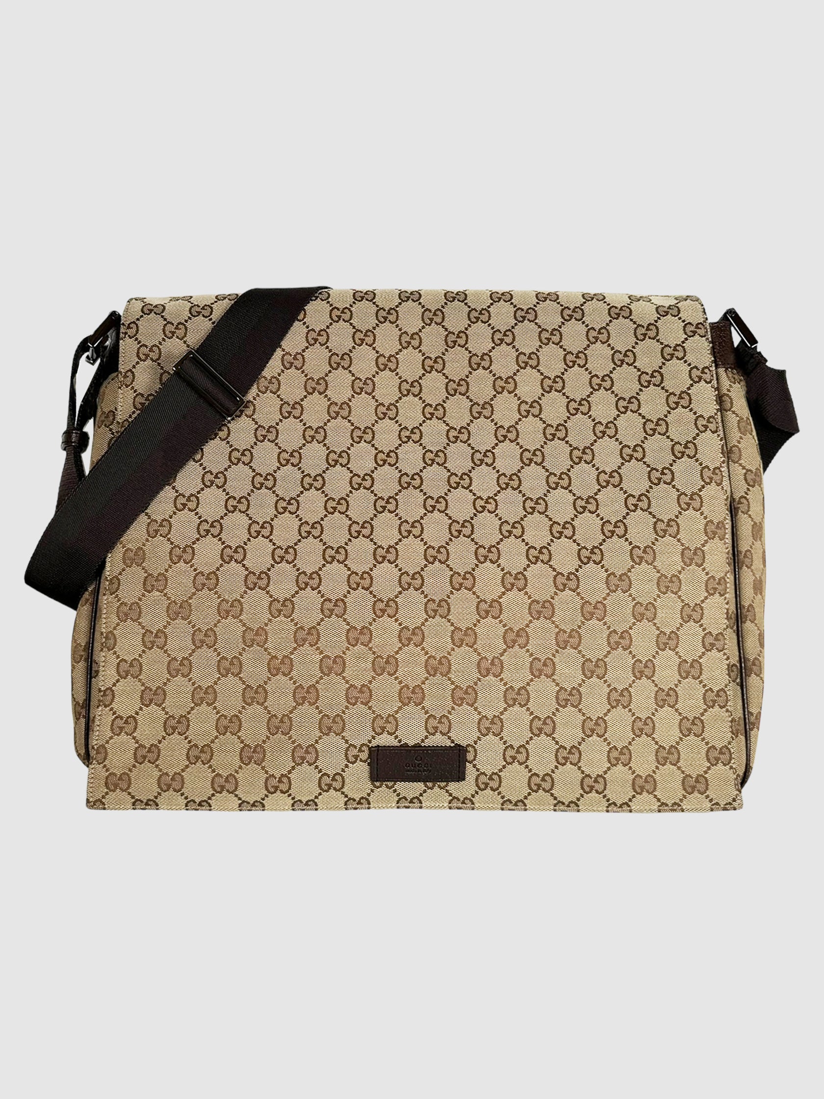 Gucci GG Monogram Canvas Messenger Bag Consignment Secondhand Designer Luxury Resale Toronto Trendy