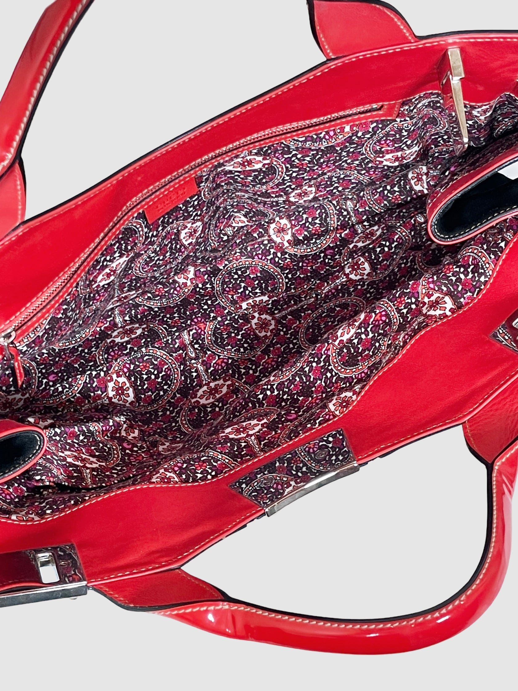 Medium Suede Race Top Handle Bag