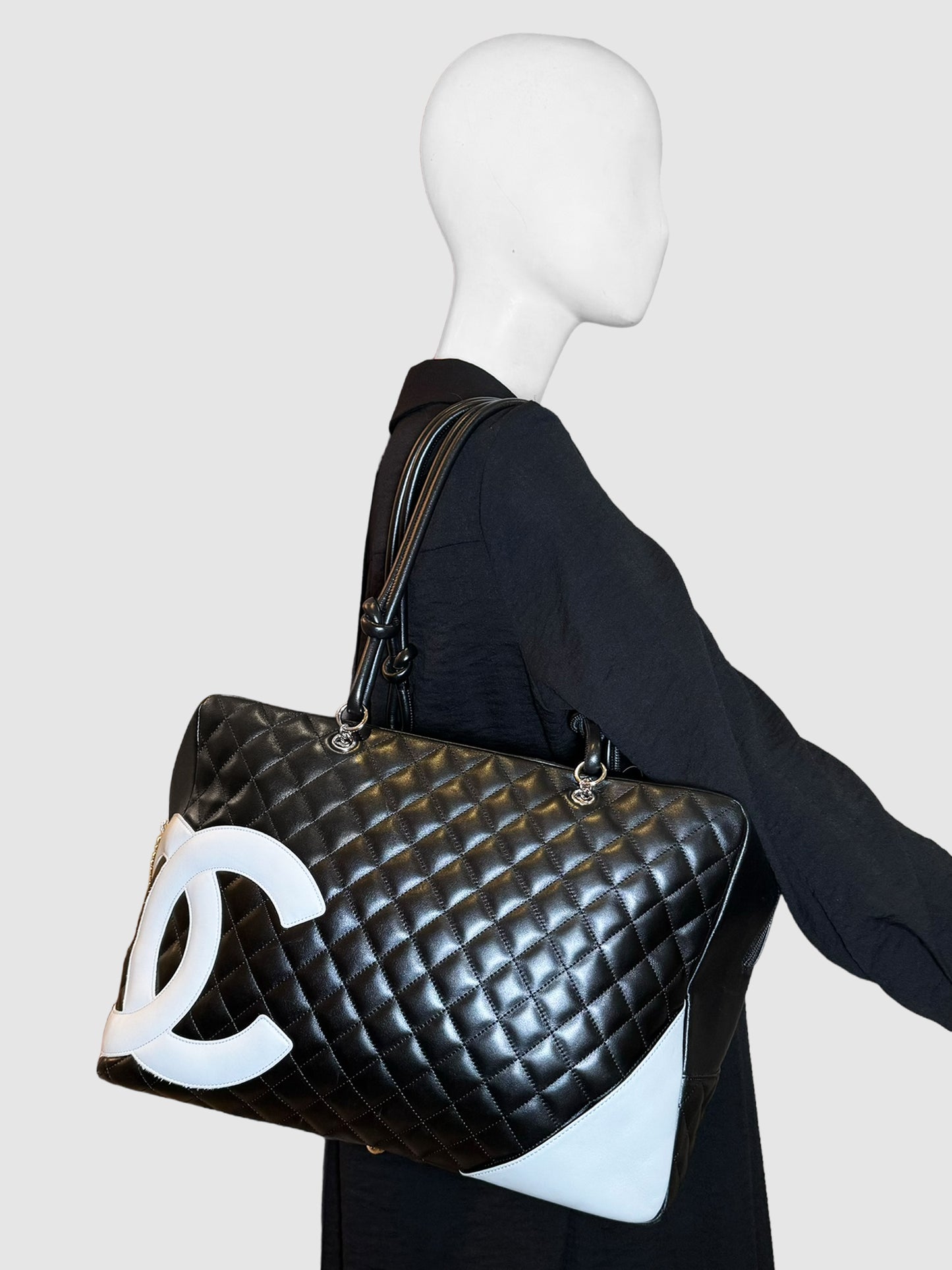 Chanel 2005 Cambon Quilted Leather Shoulder Bag Consignment Secondhand Designer Luxury Resale Toronto Trendy