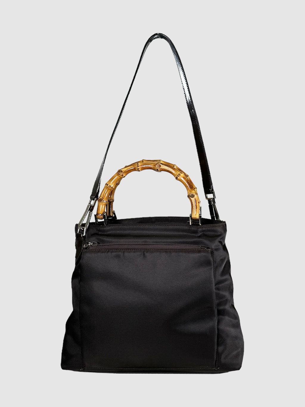 Gucci Bamboo Two Way Tote Crossbody Nylon