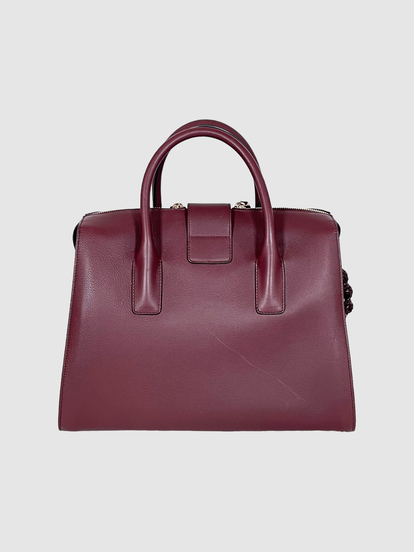 Gancini Leather Satchel