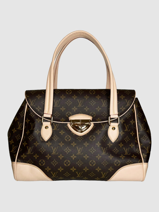 Louis Vuitton 2007 Beverly GM in Brown and Beige Consignment Secondhand Designer Luxury Resale Toronto Trendy