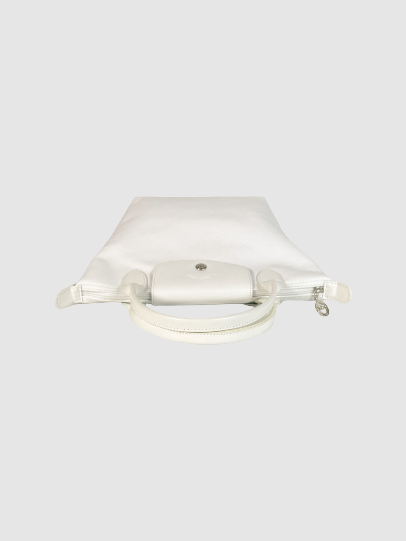 Longchamp White Leather Le Pliage