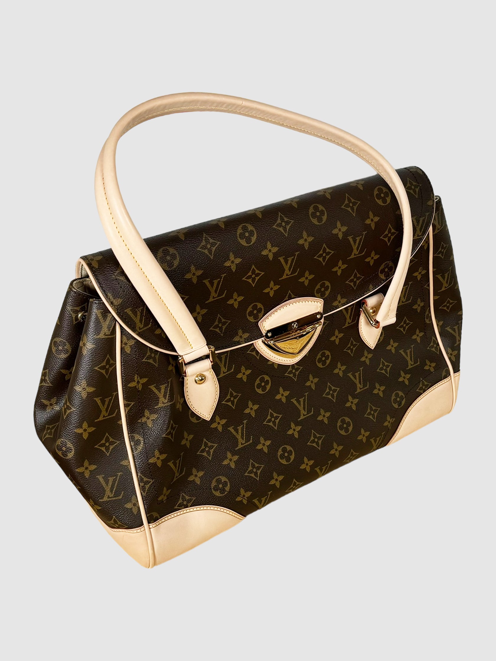 Louis Vuitton 2007 Beverly GM in Brown and Beige Consignment Secondhand Designer Luxury Resale Toronto Trendy
