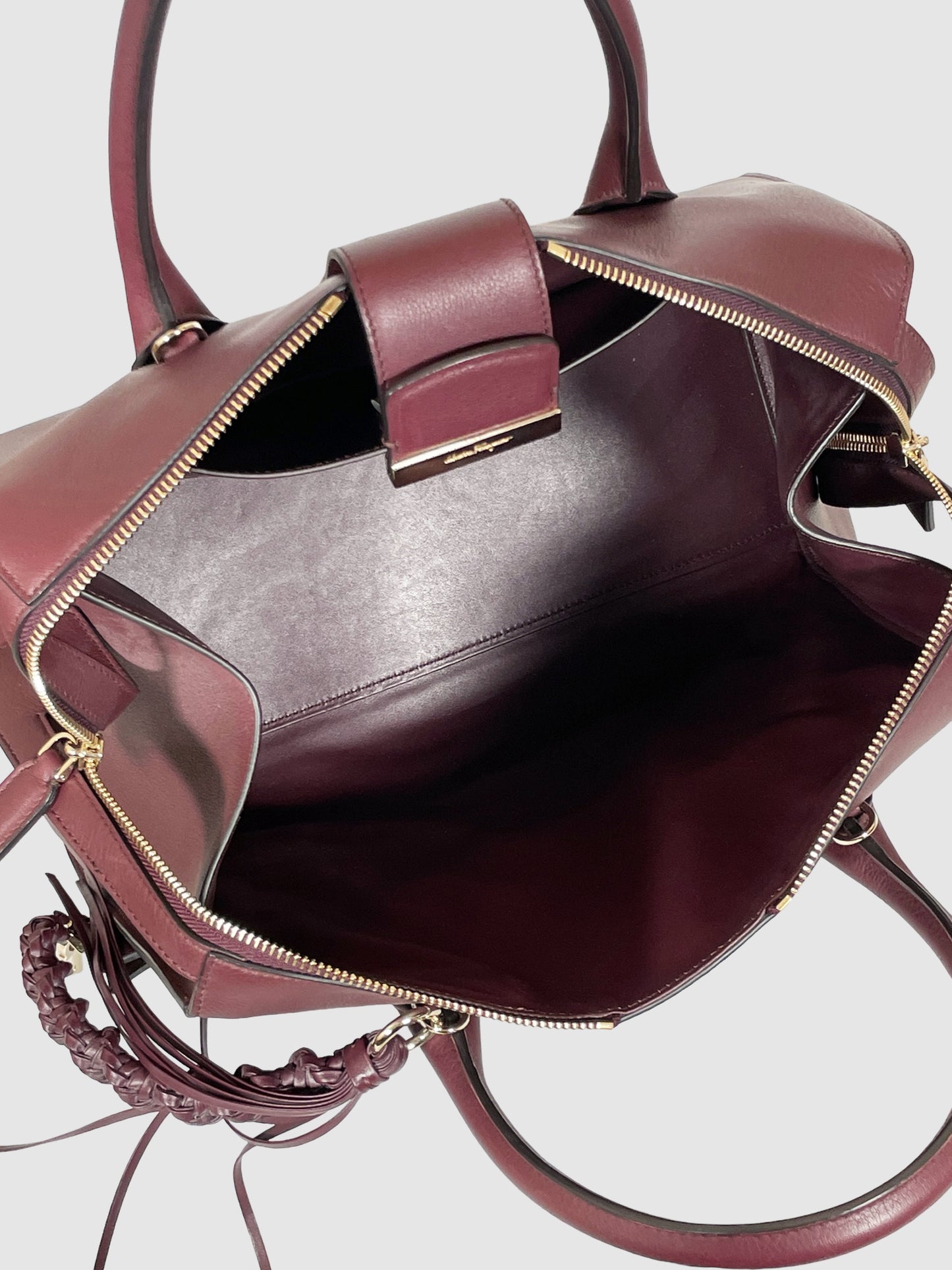 Gancini Leather Satchel