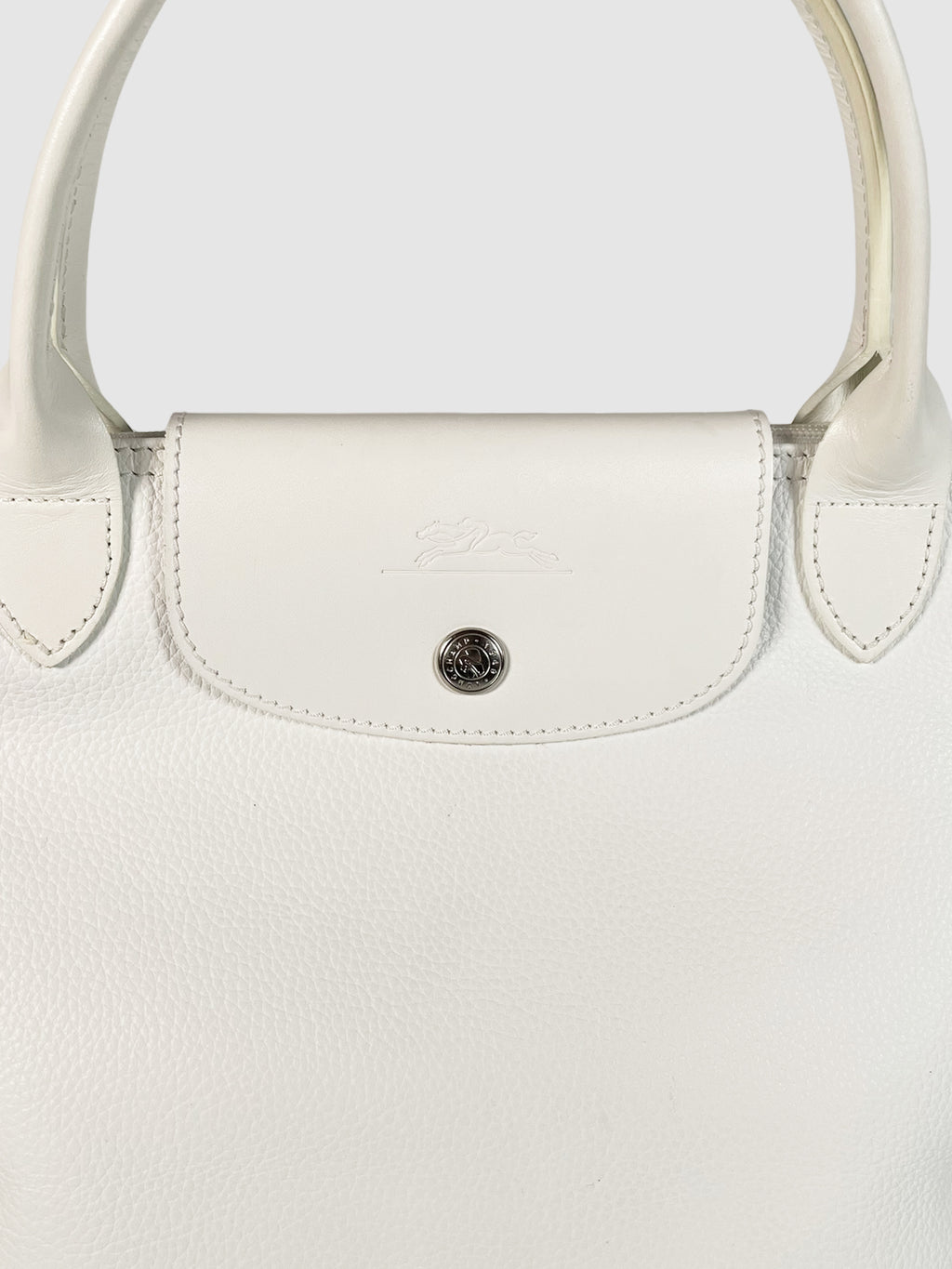 Longchamp White Leather Le Pliage