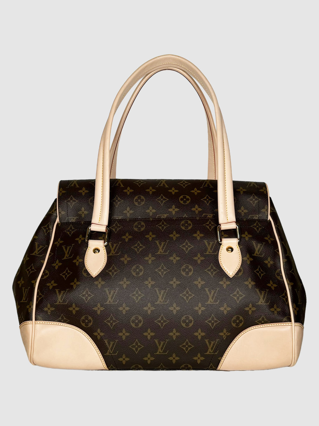 Louis Vuitton 2007 Beverly GM in Brown and Beige Consignment Secondhand Designer Luxury Resale Toronto Trendy
