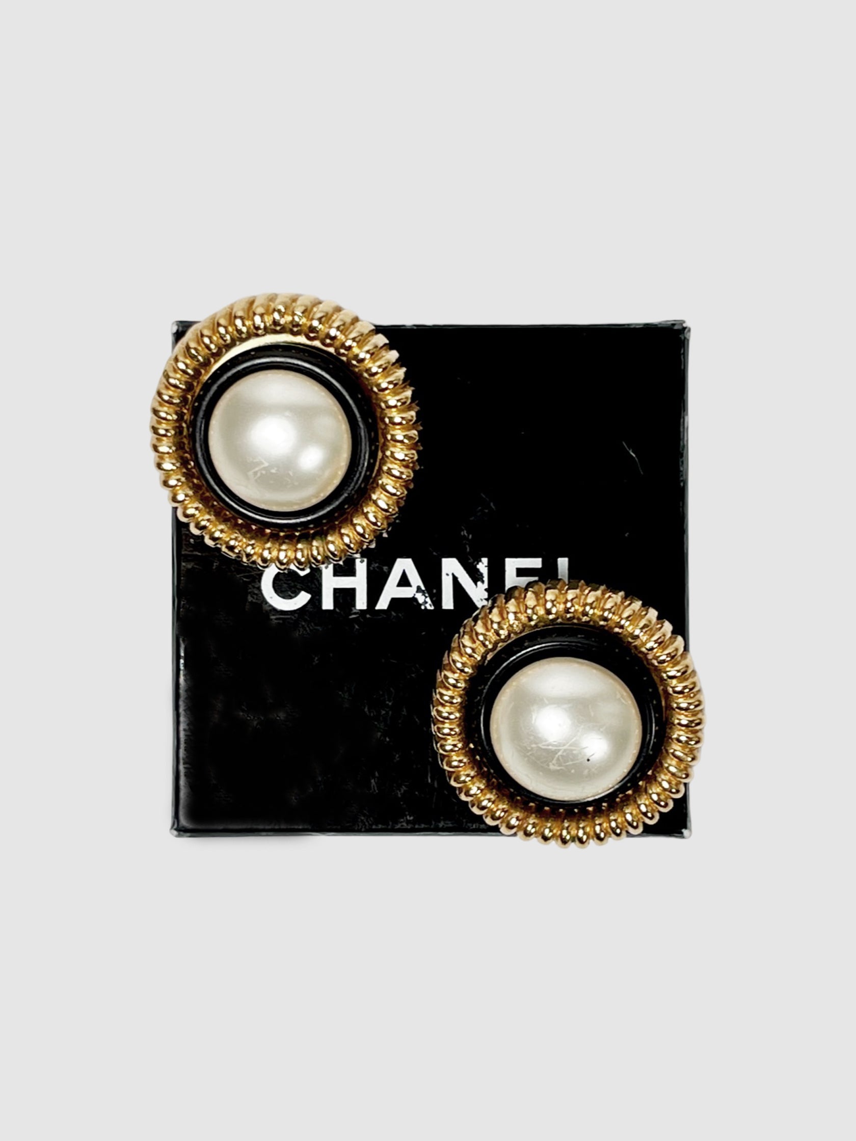 Round Faux Pearl Clip-On Earrings