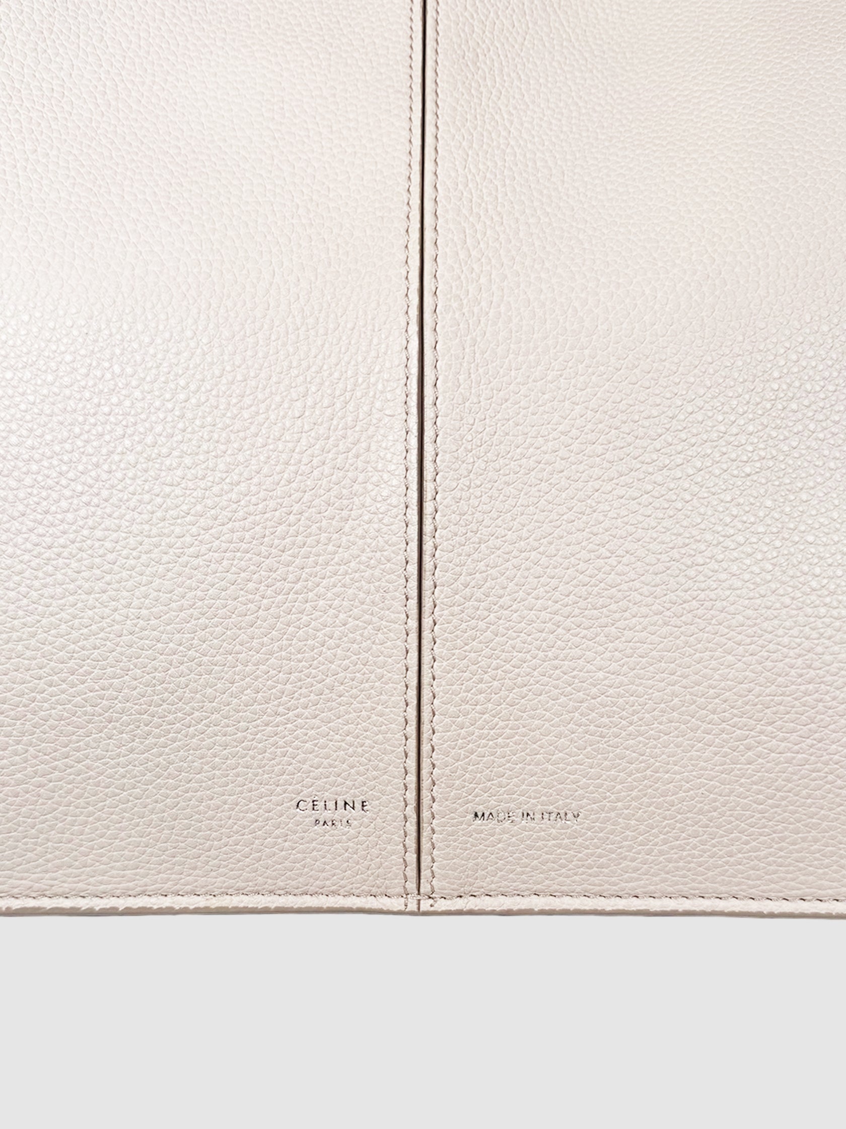Tri-Fold Leather Shoulder Tote Bag