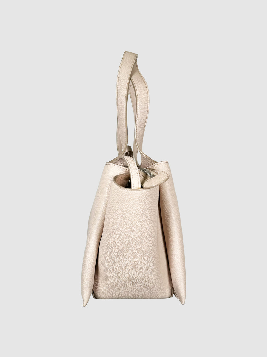 Tri-Fold Leather Shoulder Tote Bag