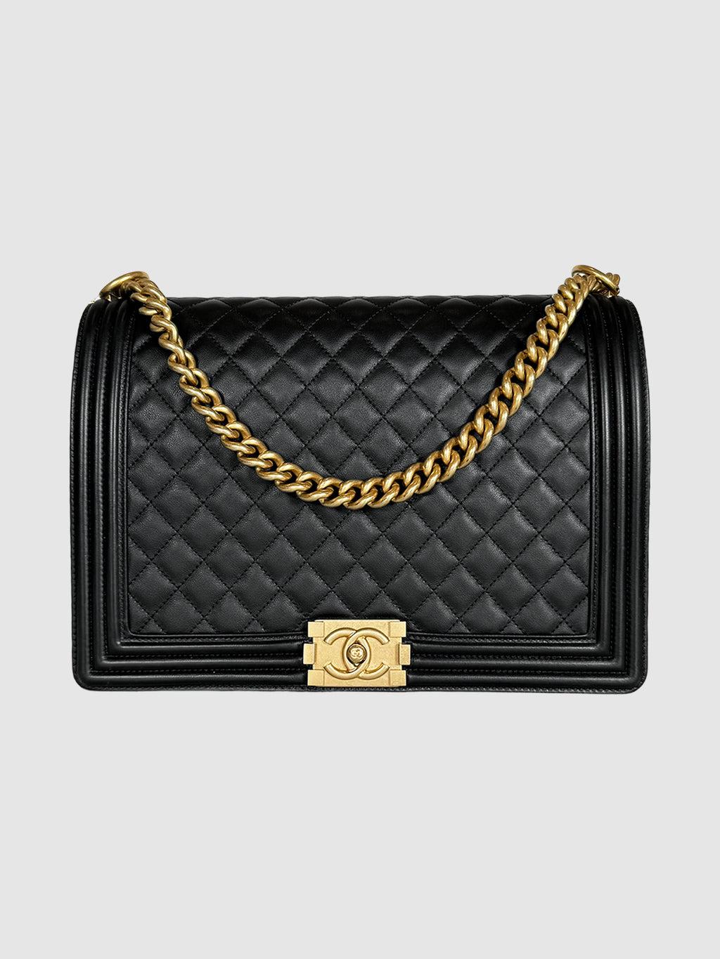 Large Quilted Leather Boy Bag