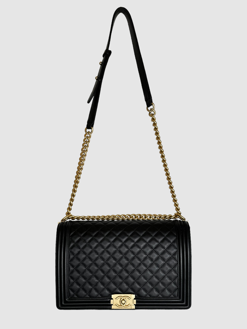 Large Quilted Leather Boy Bag