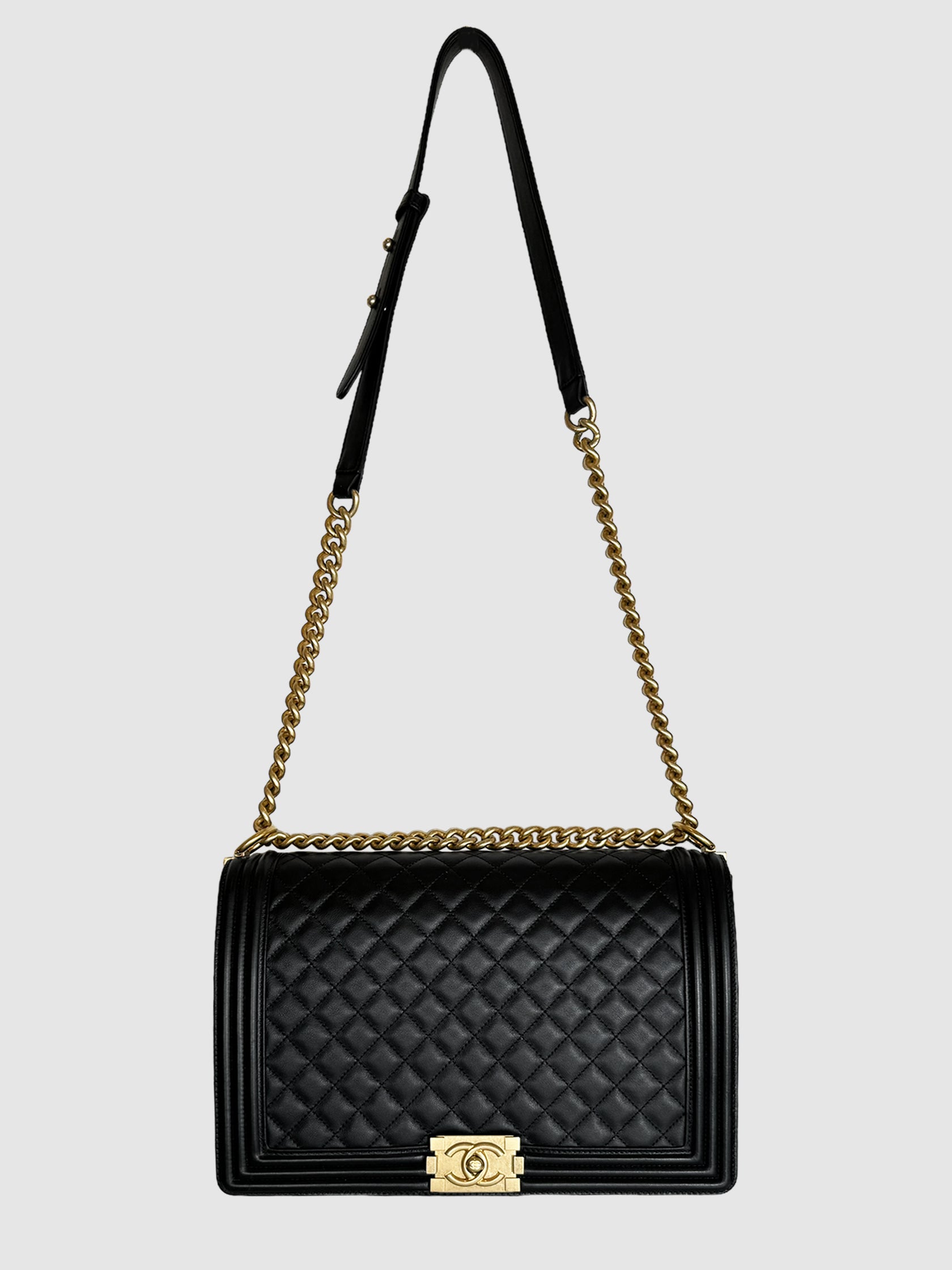 Large Quilted Leather Boy Bag