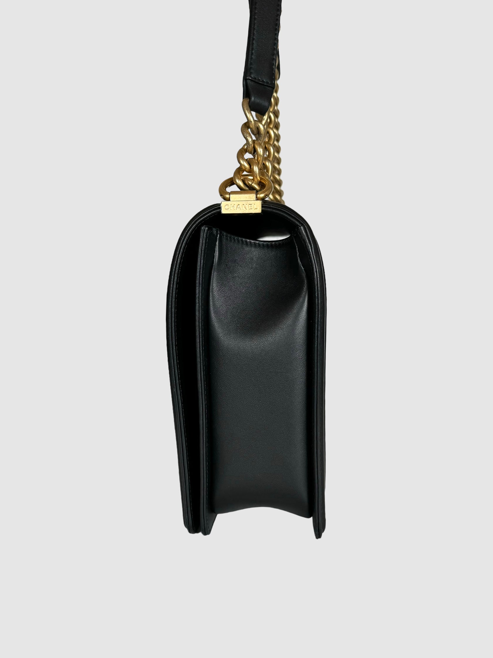 Large Quilted Leather Boy Bag