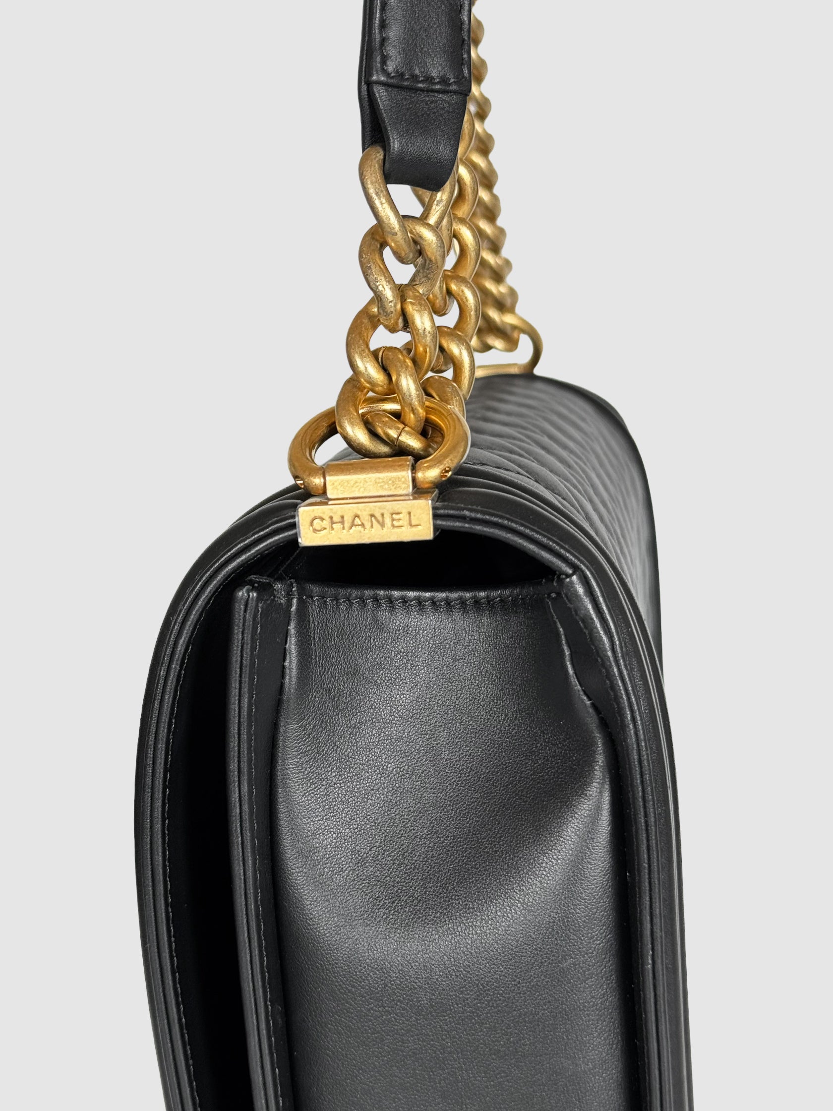 Large Quilted Leather Boy Bag