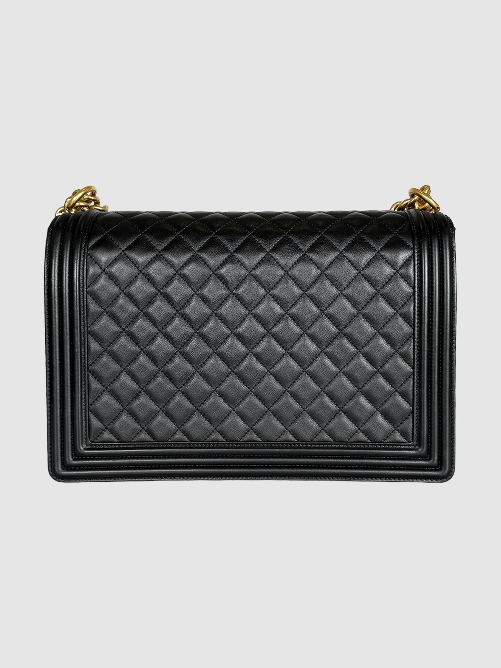 Large Quilted Leather Boy Bag