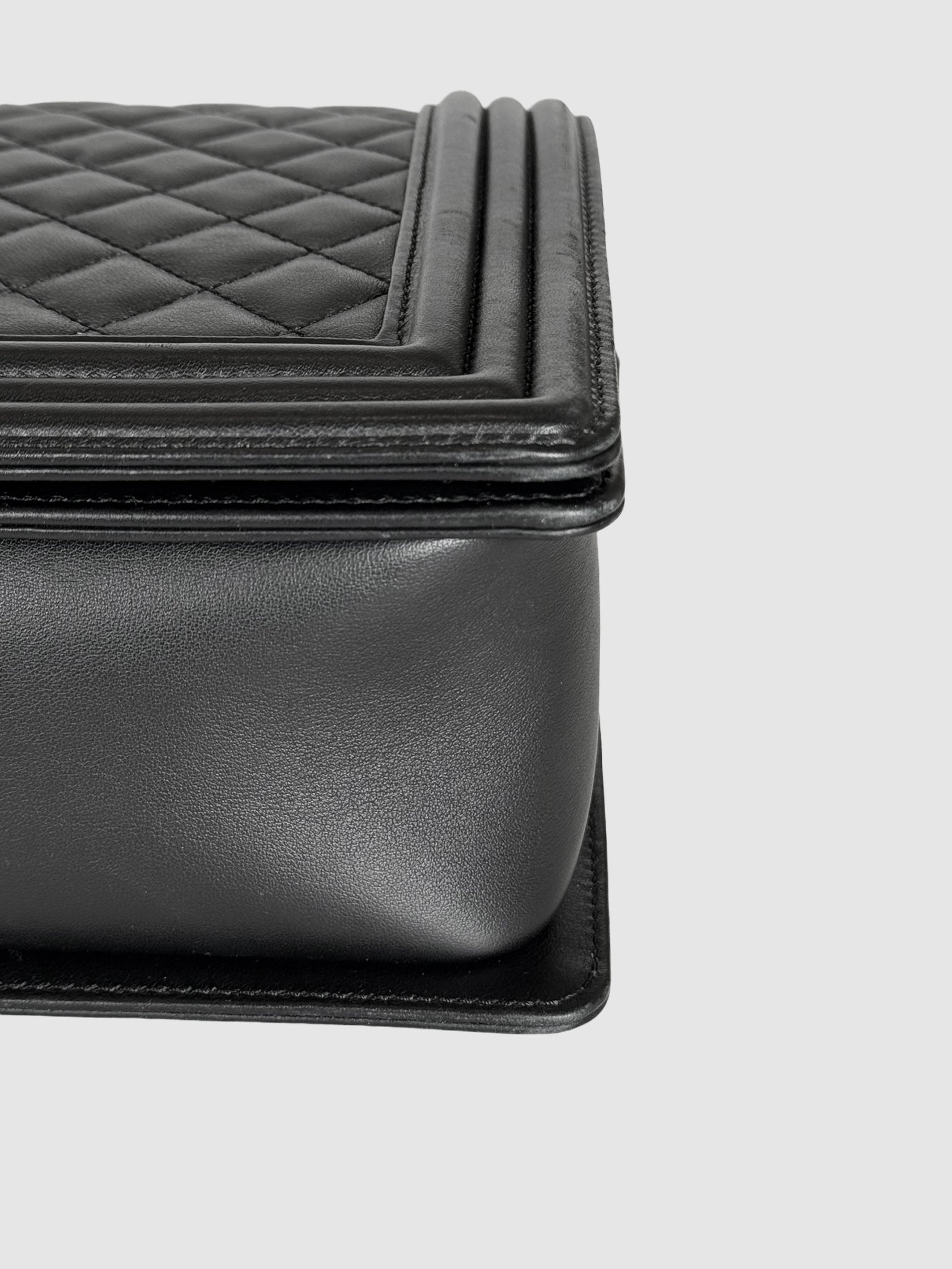 Large Quilted Leather Boy Bag