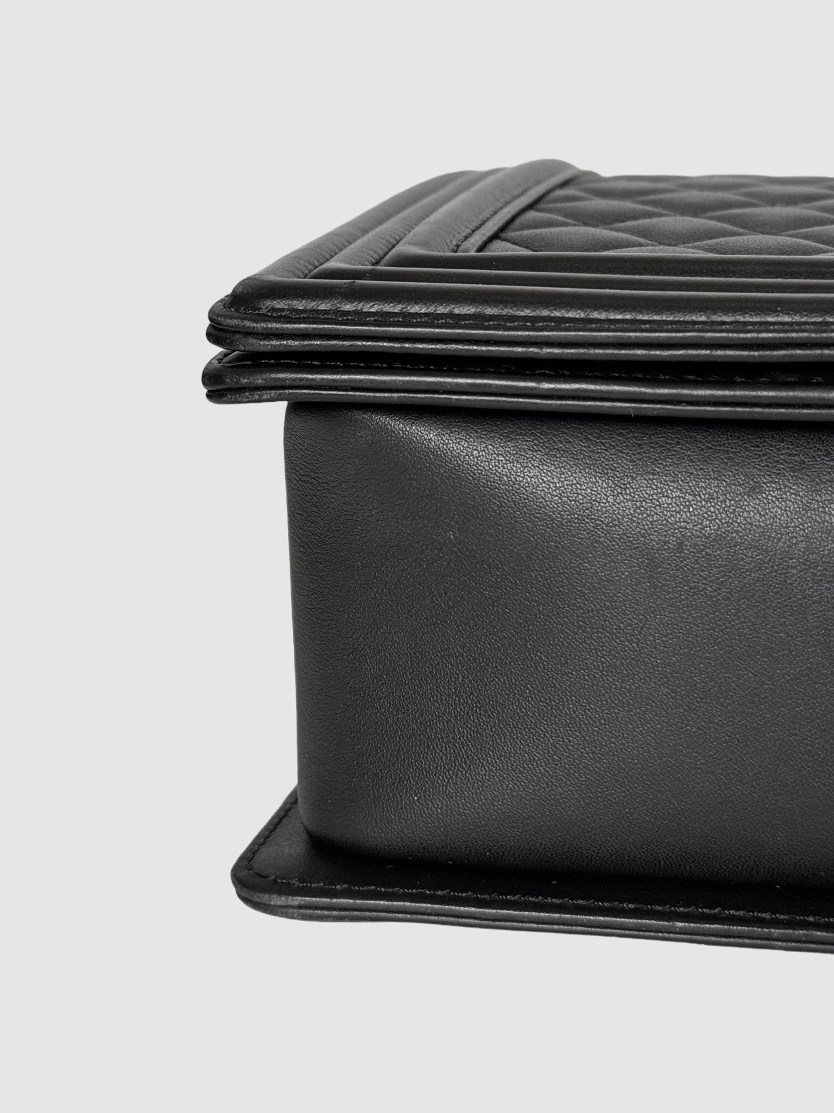 Large Quilted Leather Boy Bag