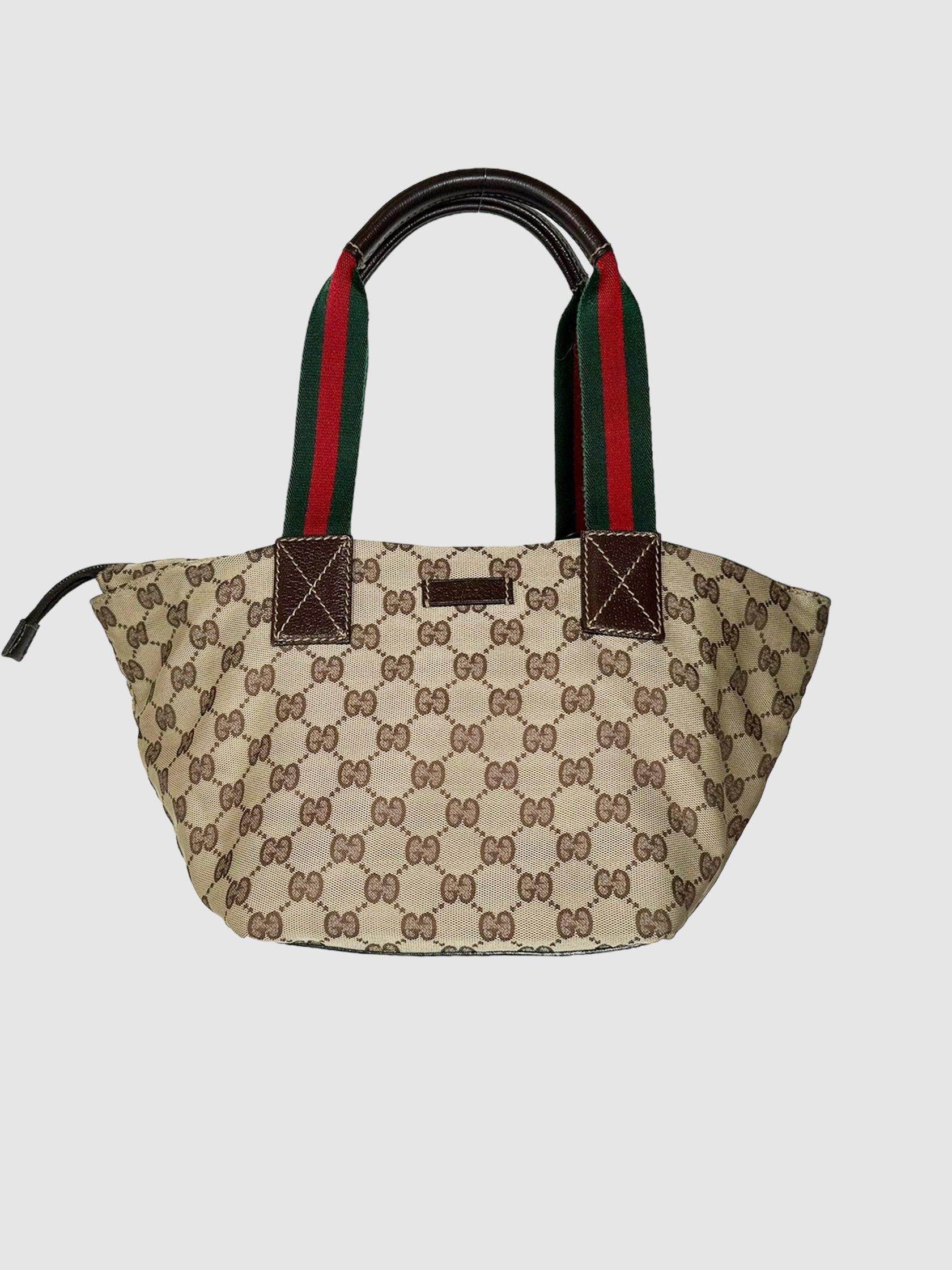 Small GG Canvas Web Tote Bag