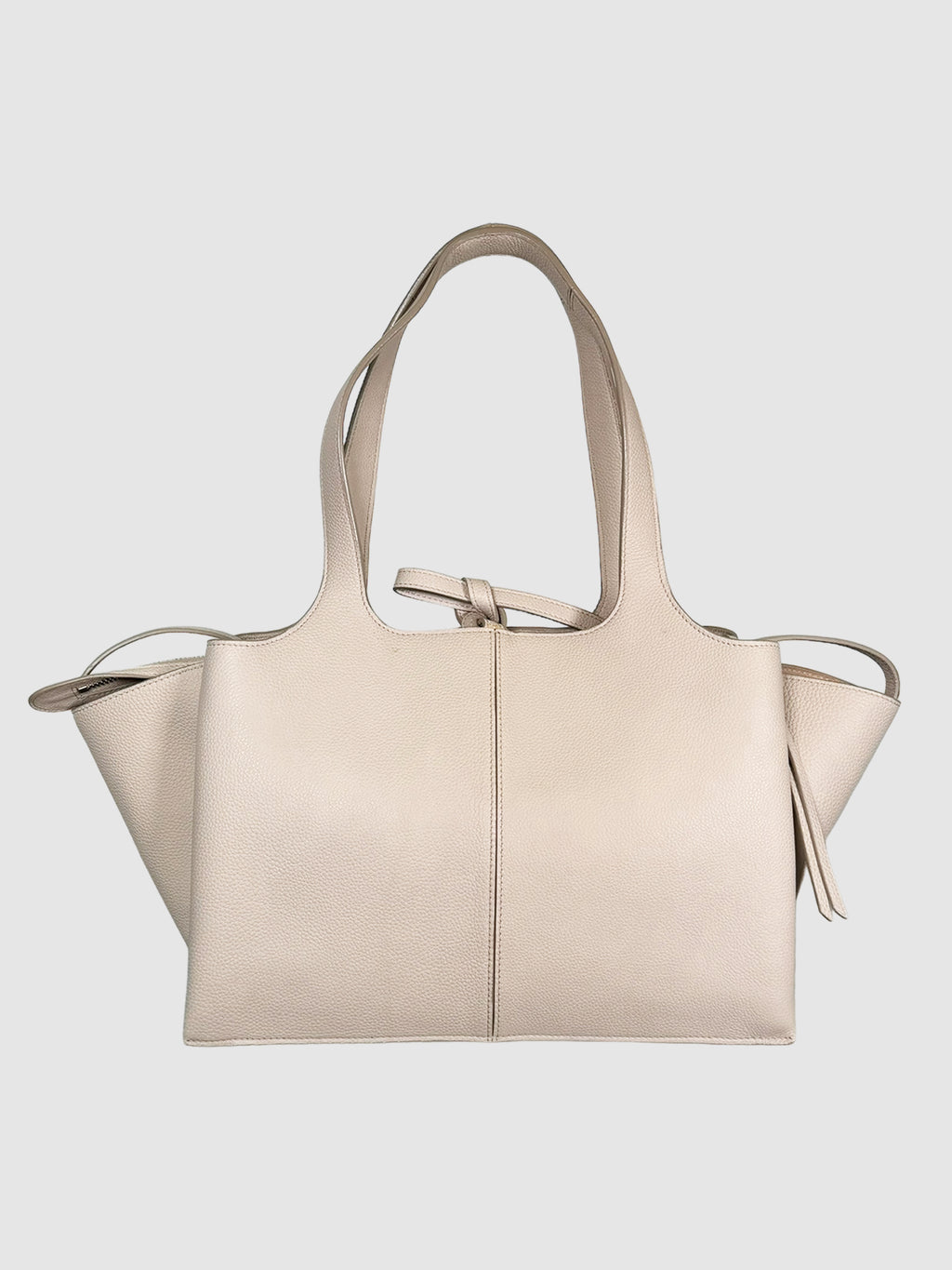 Celine Light Pink Vertical Tri-fold Leather Shoulder Tote Bag Consignment Secondhand Designer Luxury Resale Toronto Trendy