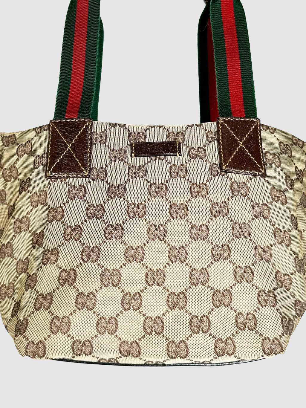 Small GG Canvas Web Tote Bag