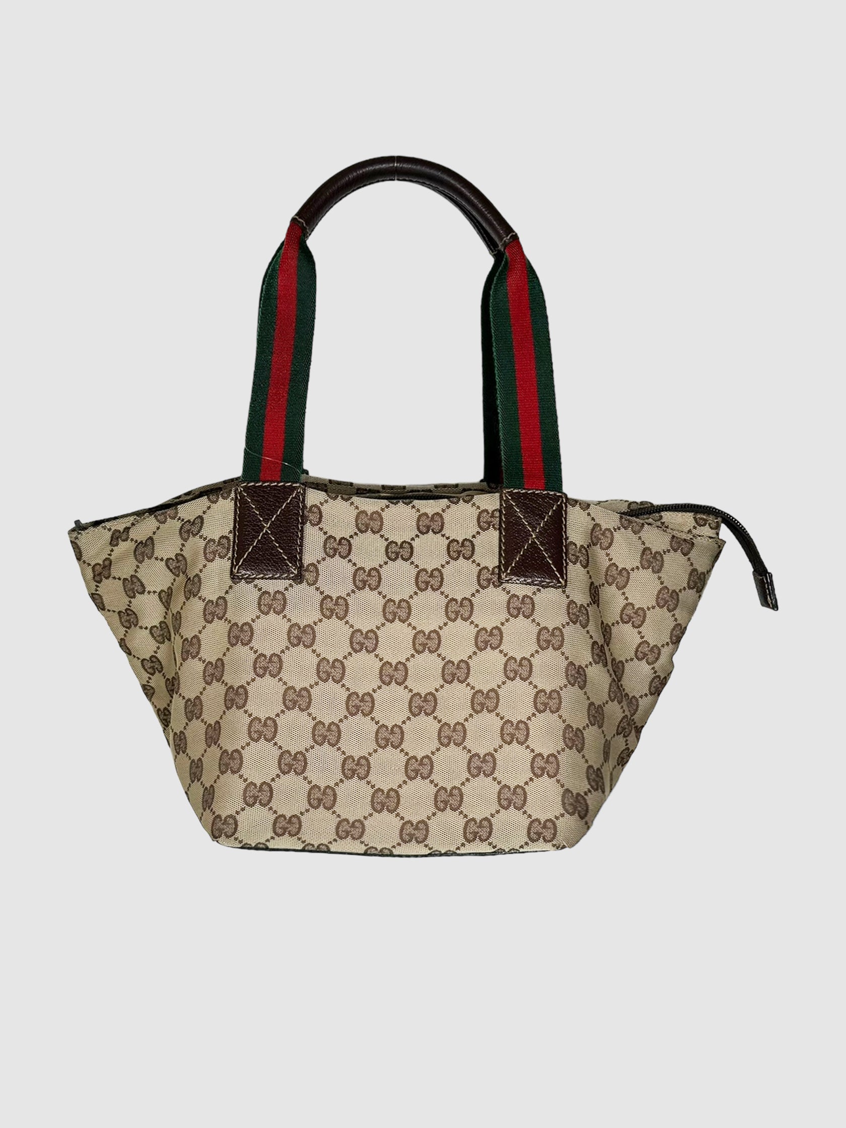 Small GG Canvas Web Tote Bag