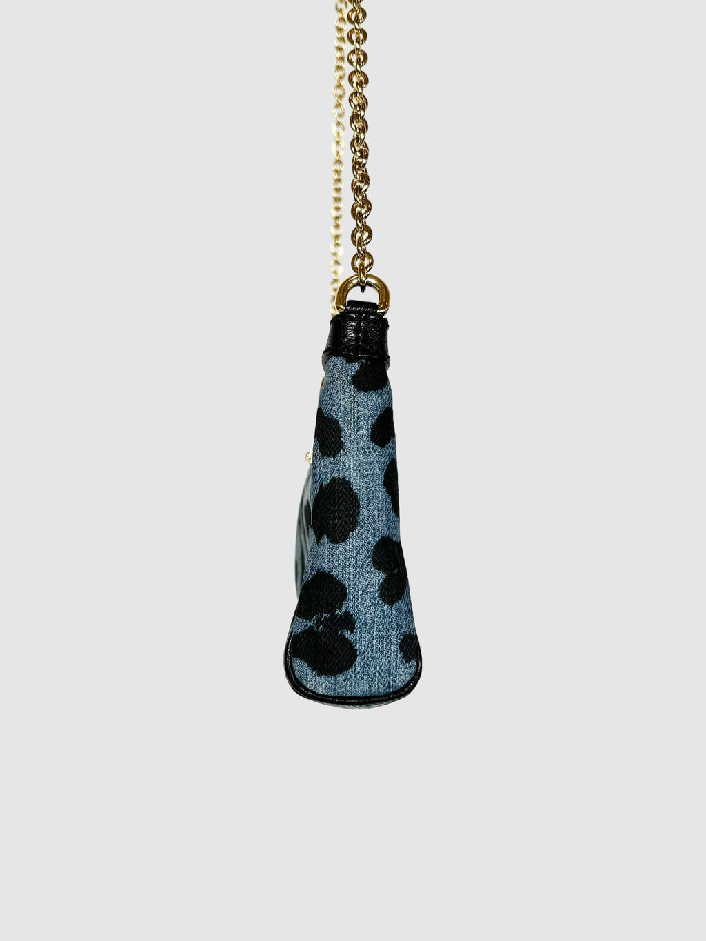 Denim Leopard Print Crossbody Bag