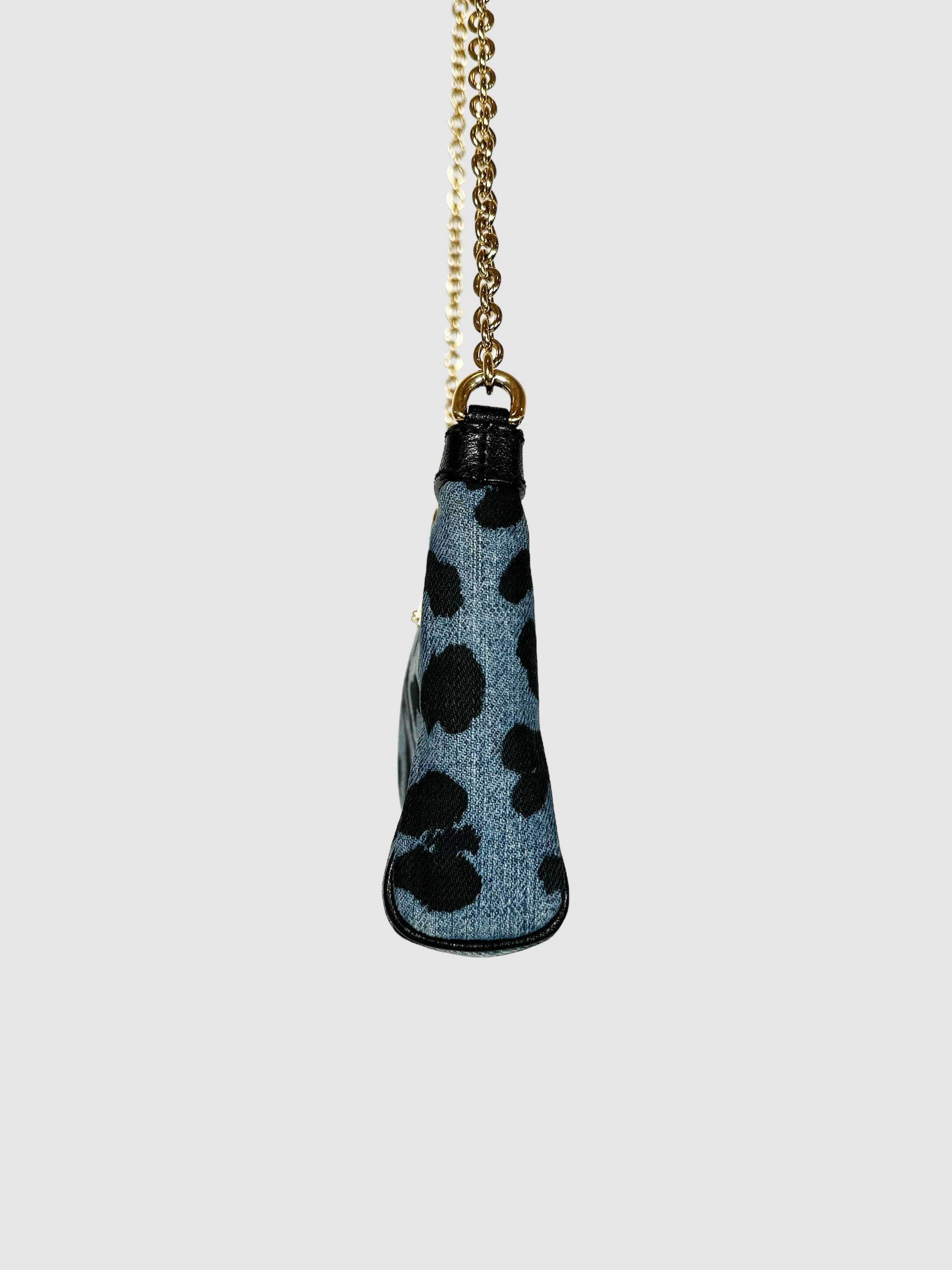 Denim Leopard Print Crossbody Bag