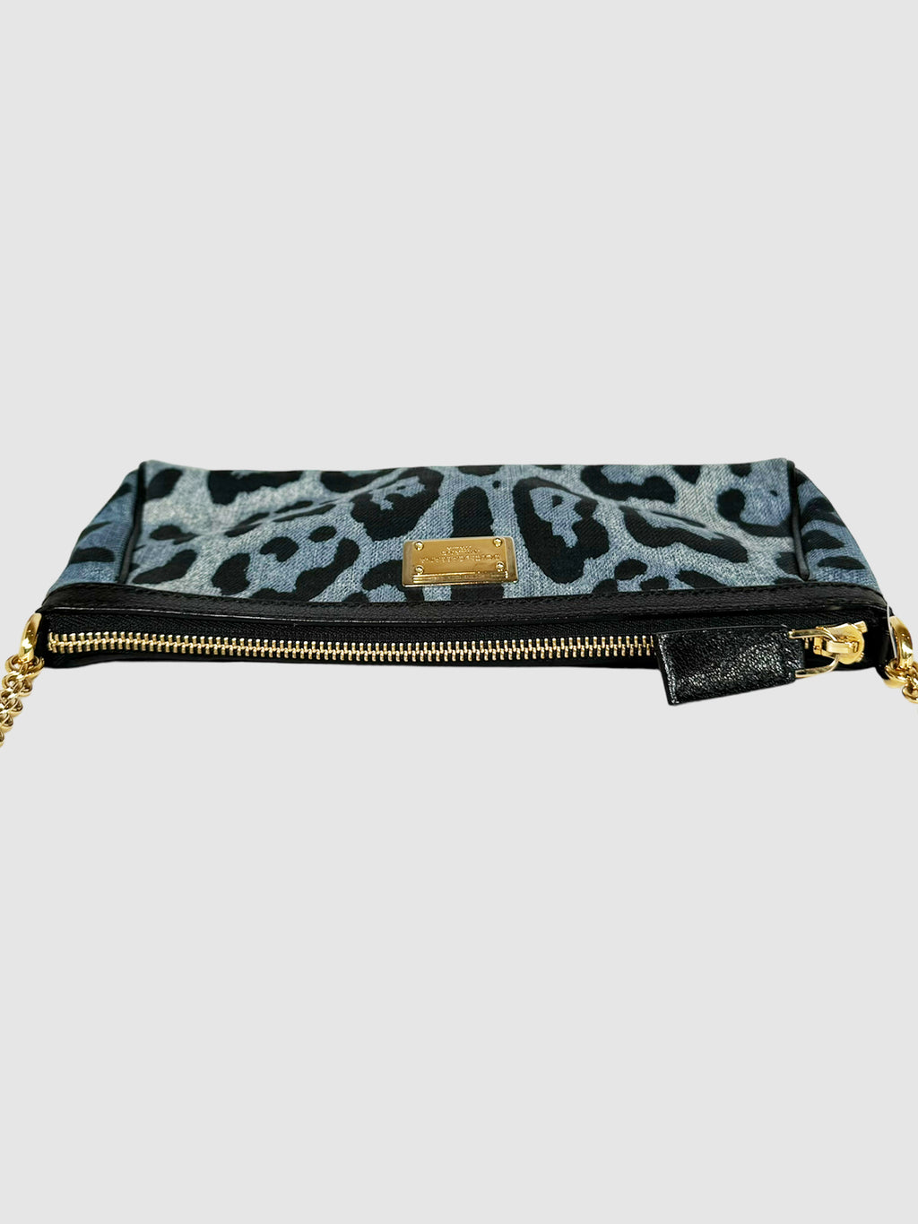 Denim Leopard Print Crossbody Bag