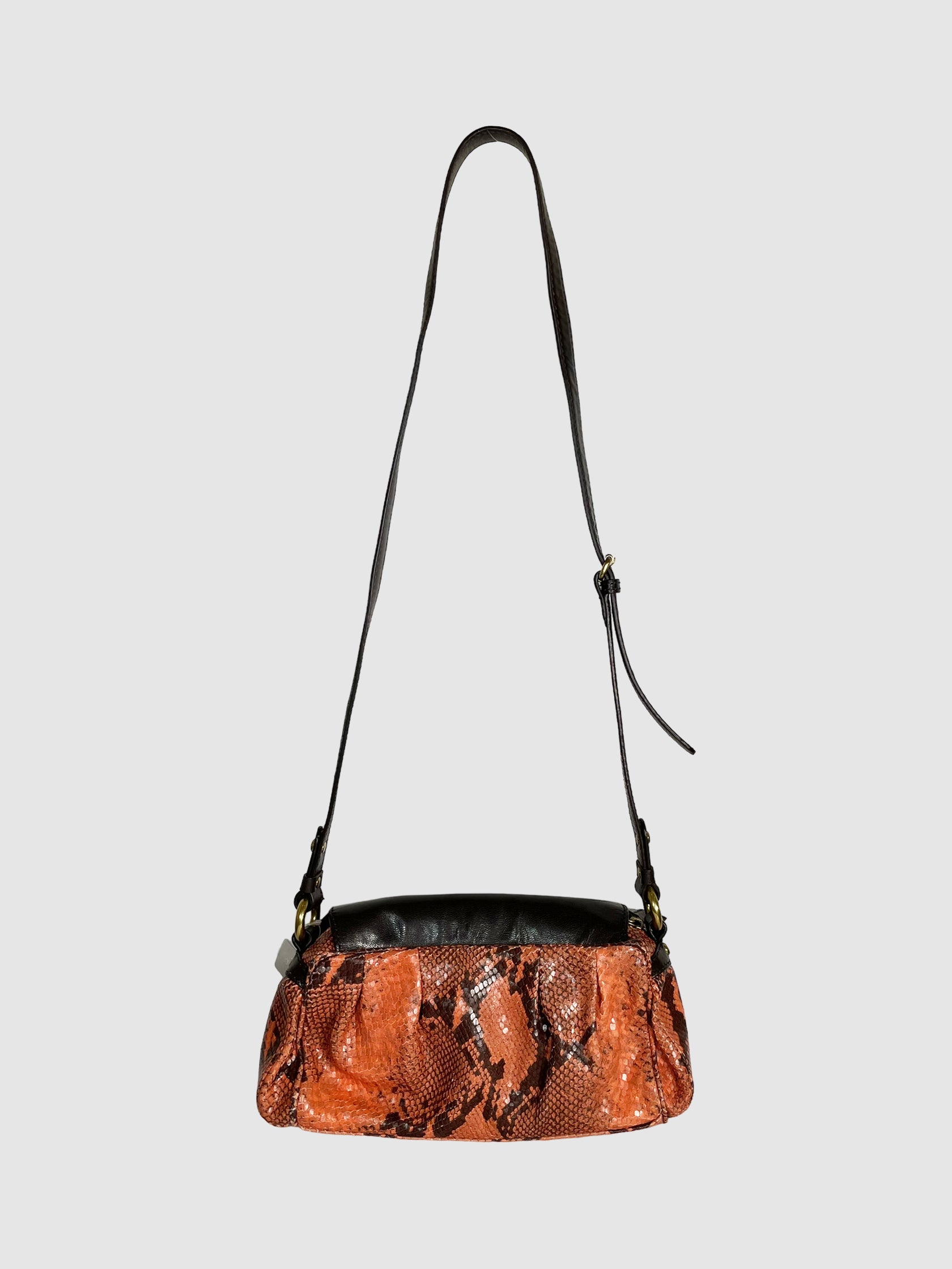 Just Cavalli Leather Embossed Cross Body Bag