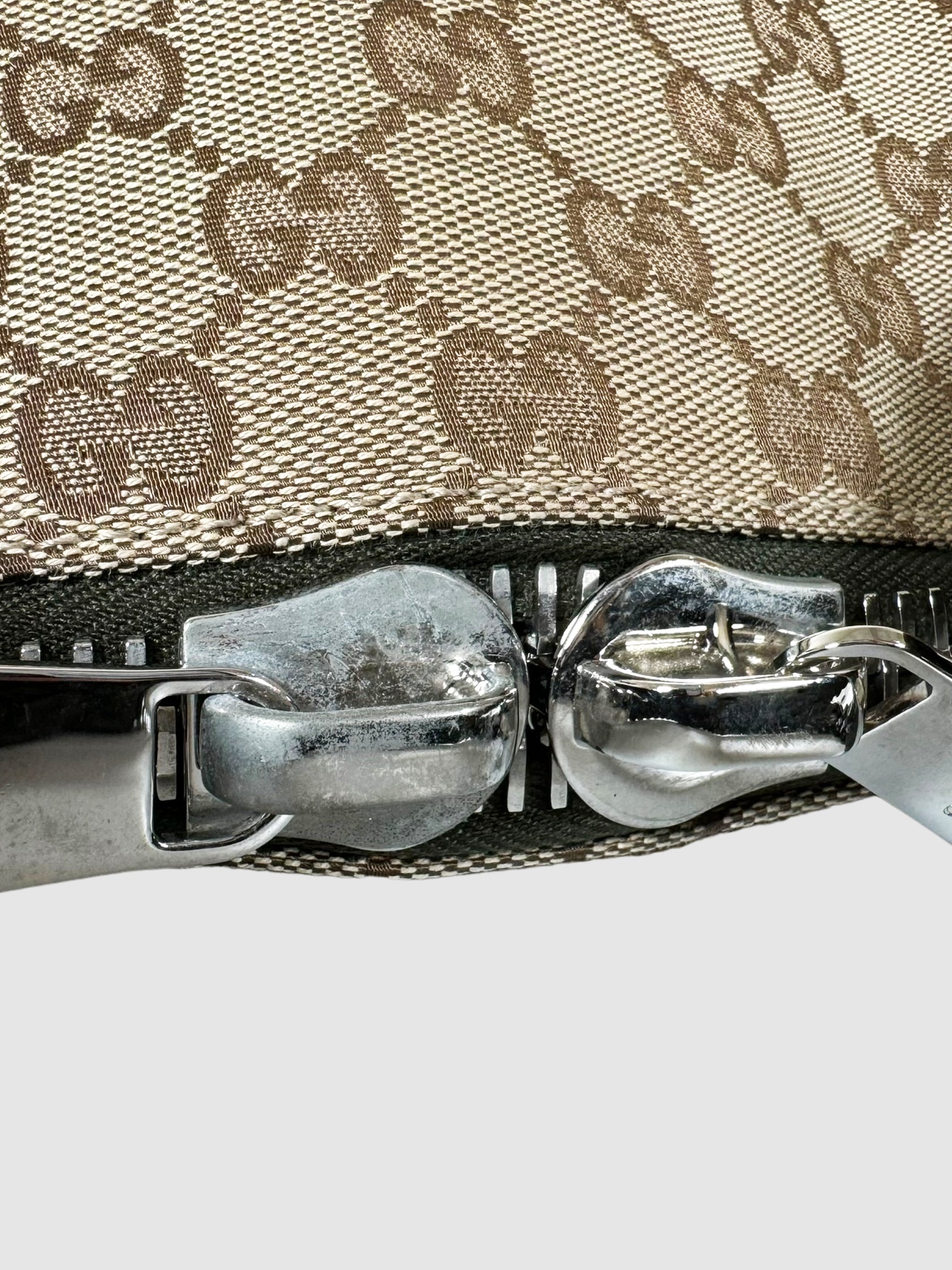 Large Canvas Bamboo Bar Shoulder Bag