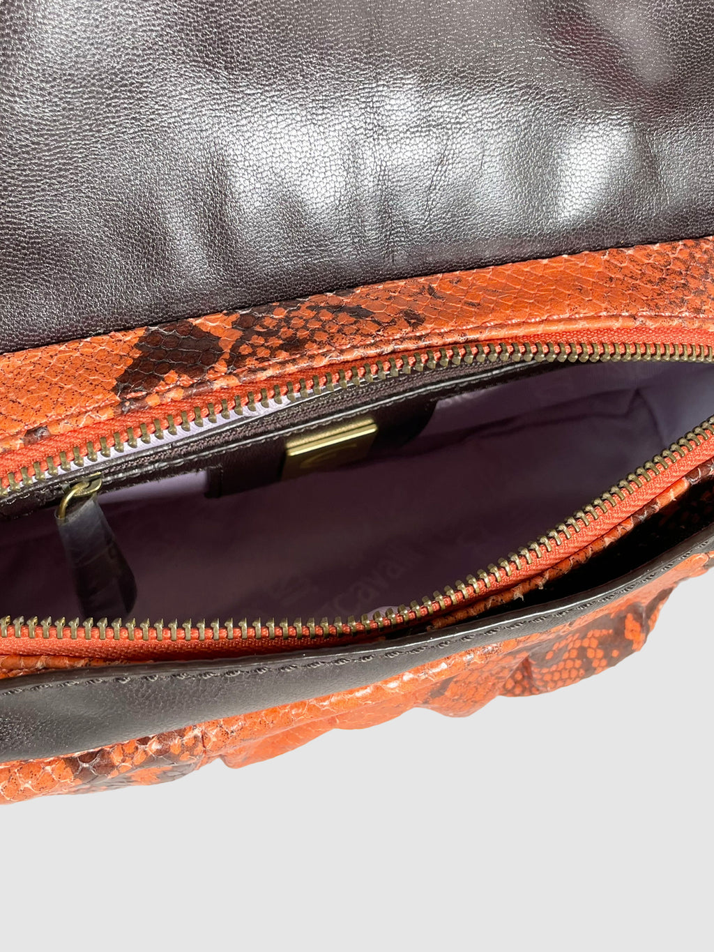 Just Cavalli Leather Embossed Cross Body Bag