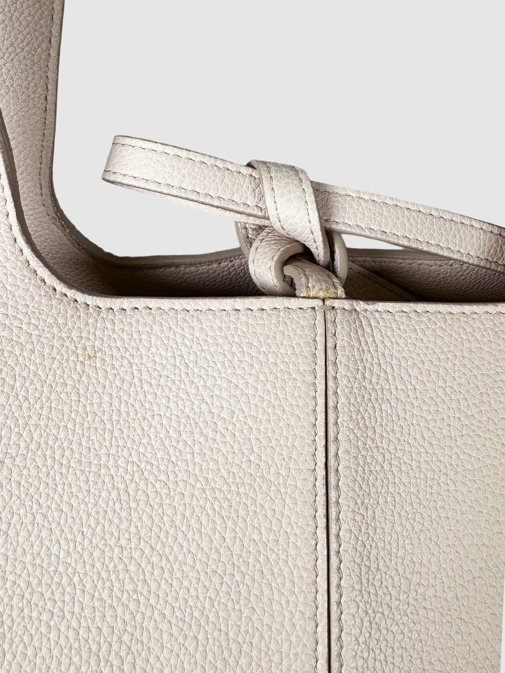 Tri-Fold Leather Shoulder Tote Bag