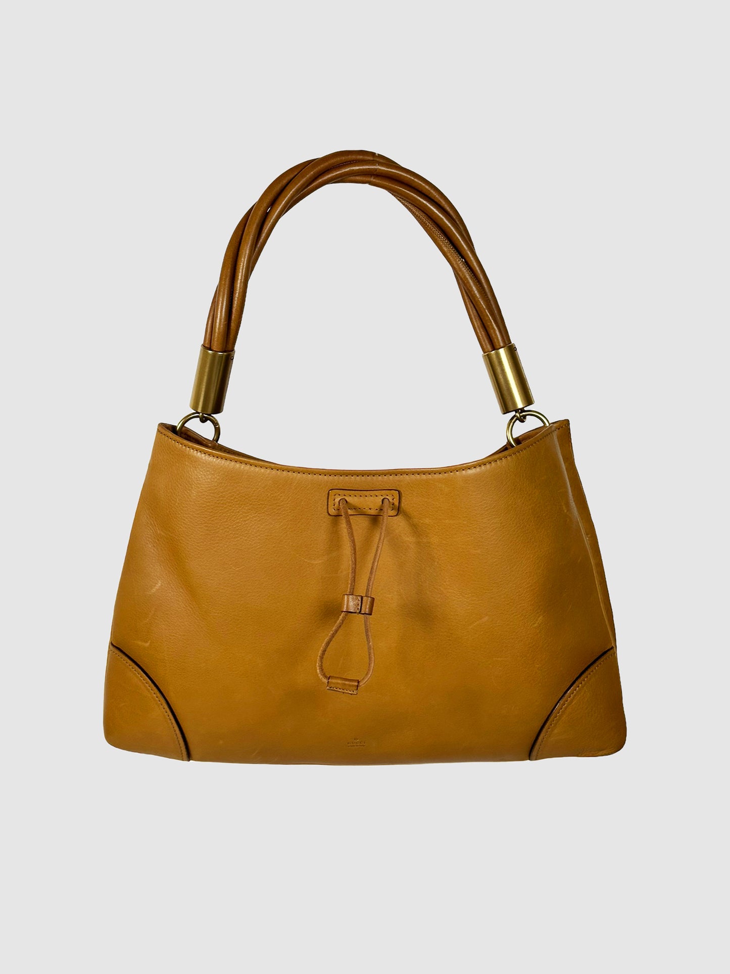 Leather Drawstring Hobo Bag