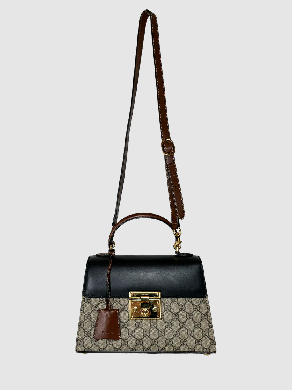 GG Supreme Medium Padlock Top Handle Bag