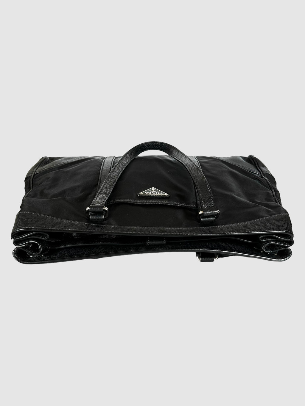 Nylon Leather Trim Tote Bag