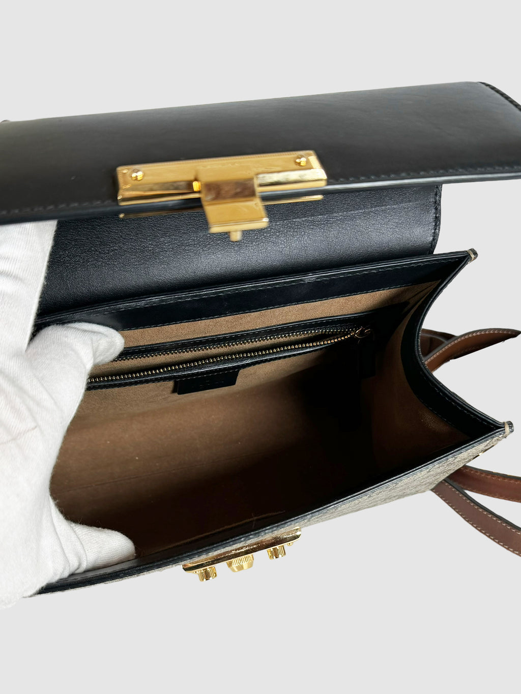 GG Supreme Medium Padlock Top Handle Bag