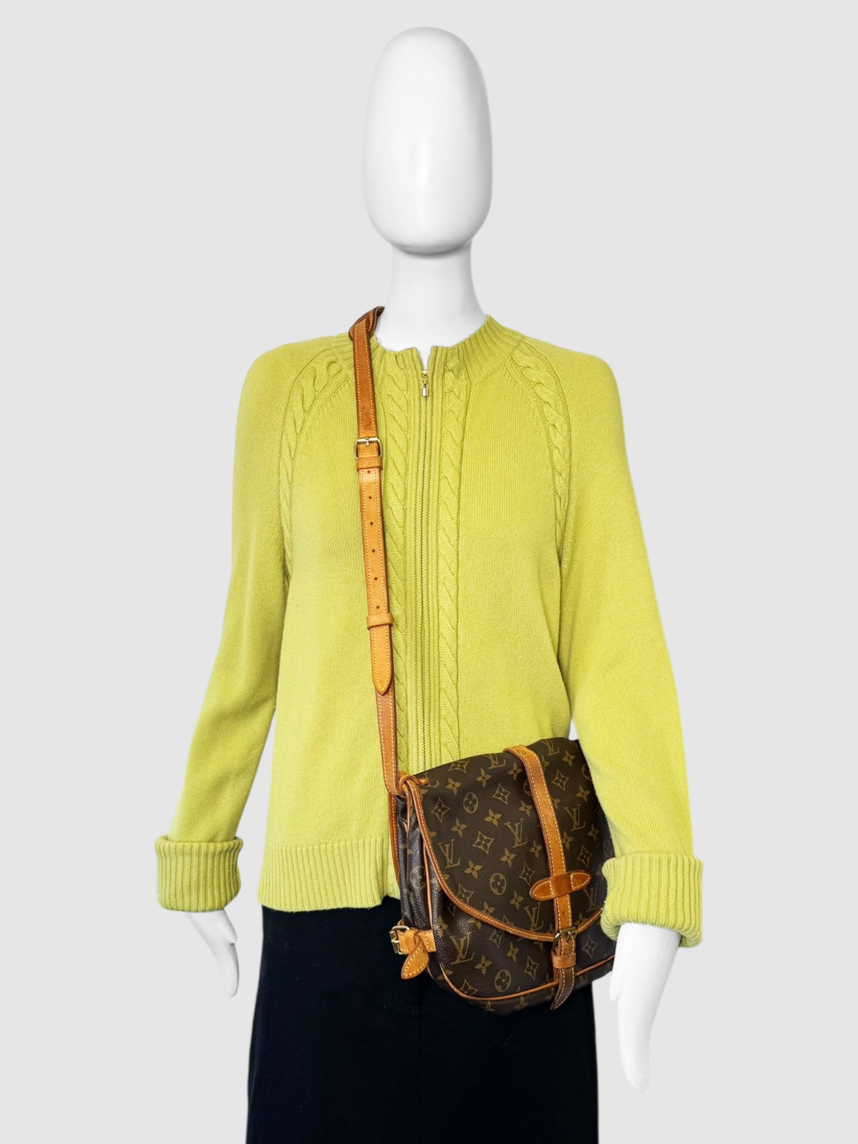 Louis Vuitton 2003 Brown Monogram Leather Saumur 30 Crossbody Bag Luxury Designer Resale Consignment Toronto Vintage Secondhand