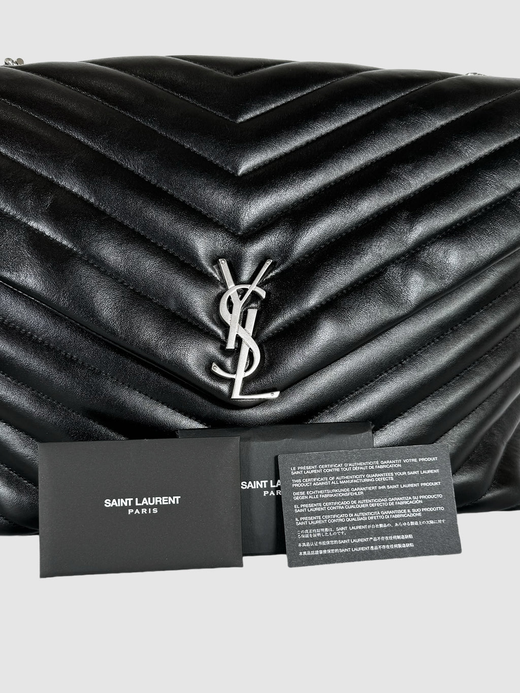 Saint Laurent Black Quilted Large Loulou Chain Satchel Bag Consignment Secondhand Designer Luxury Resale Toronto Trendy