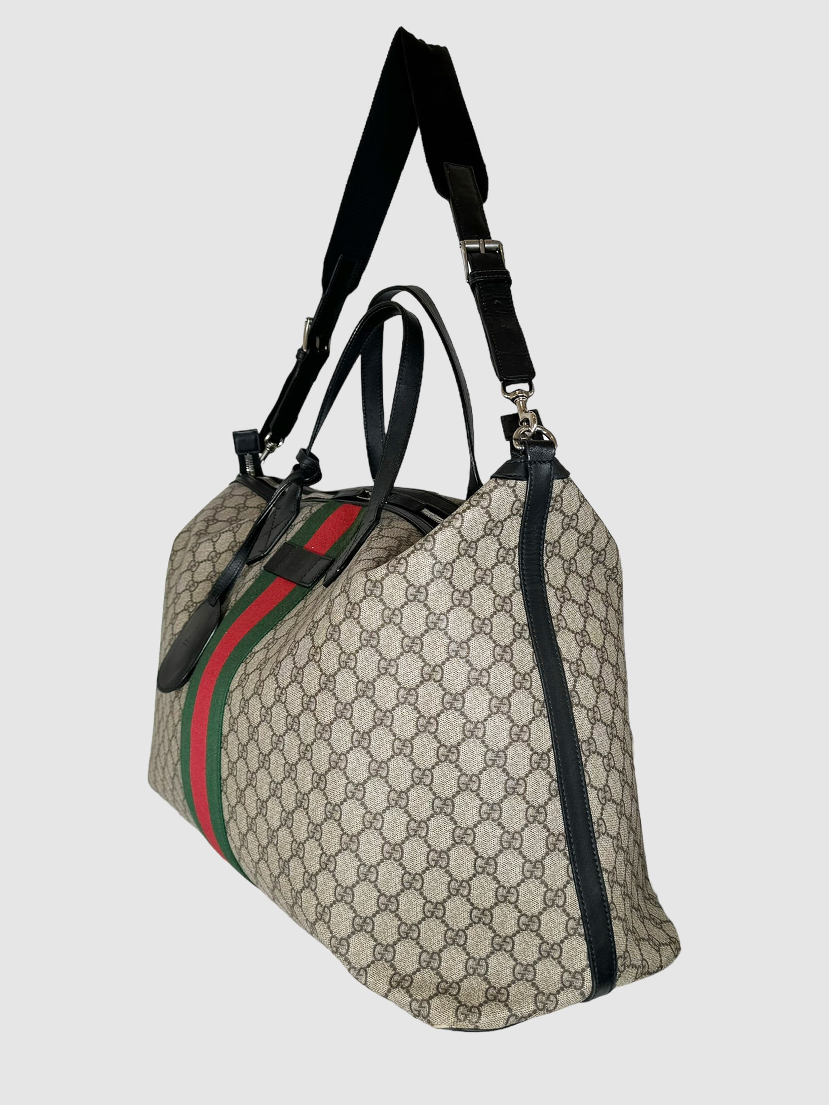 GG Supreme Web Duffle Bag